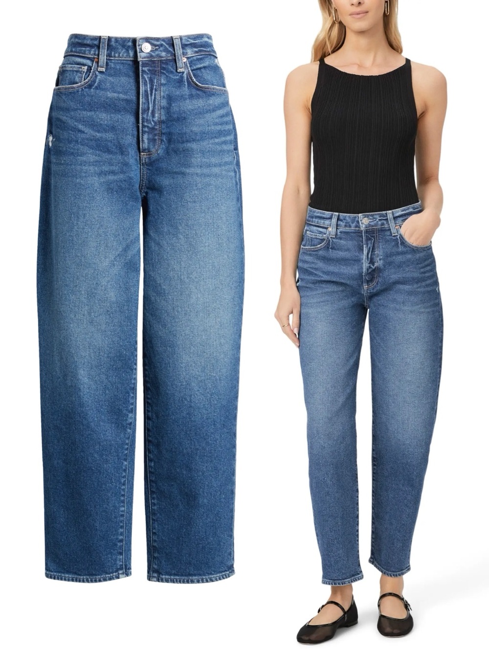 PAIGE Alexis High Waist Ankle Barrel Jeans in Modernism Blue Size 27